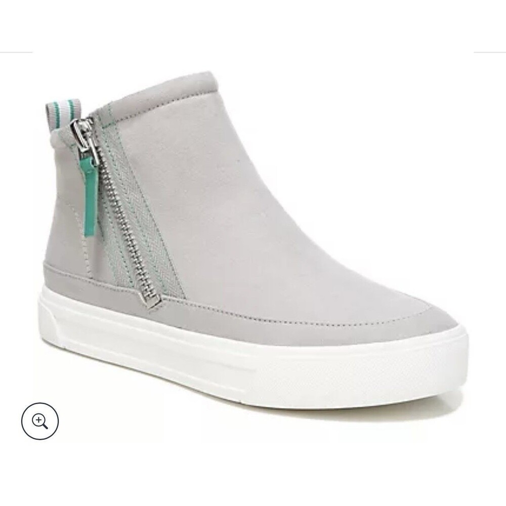 Naturalizer Baldwin Women’s 6M Icy Grey Zip Sneaker Booties Hidden Wedge